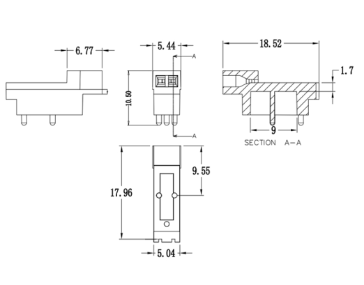 LED lamp holder 180° L18-8-P 